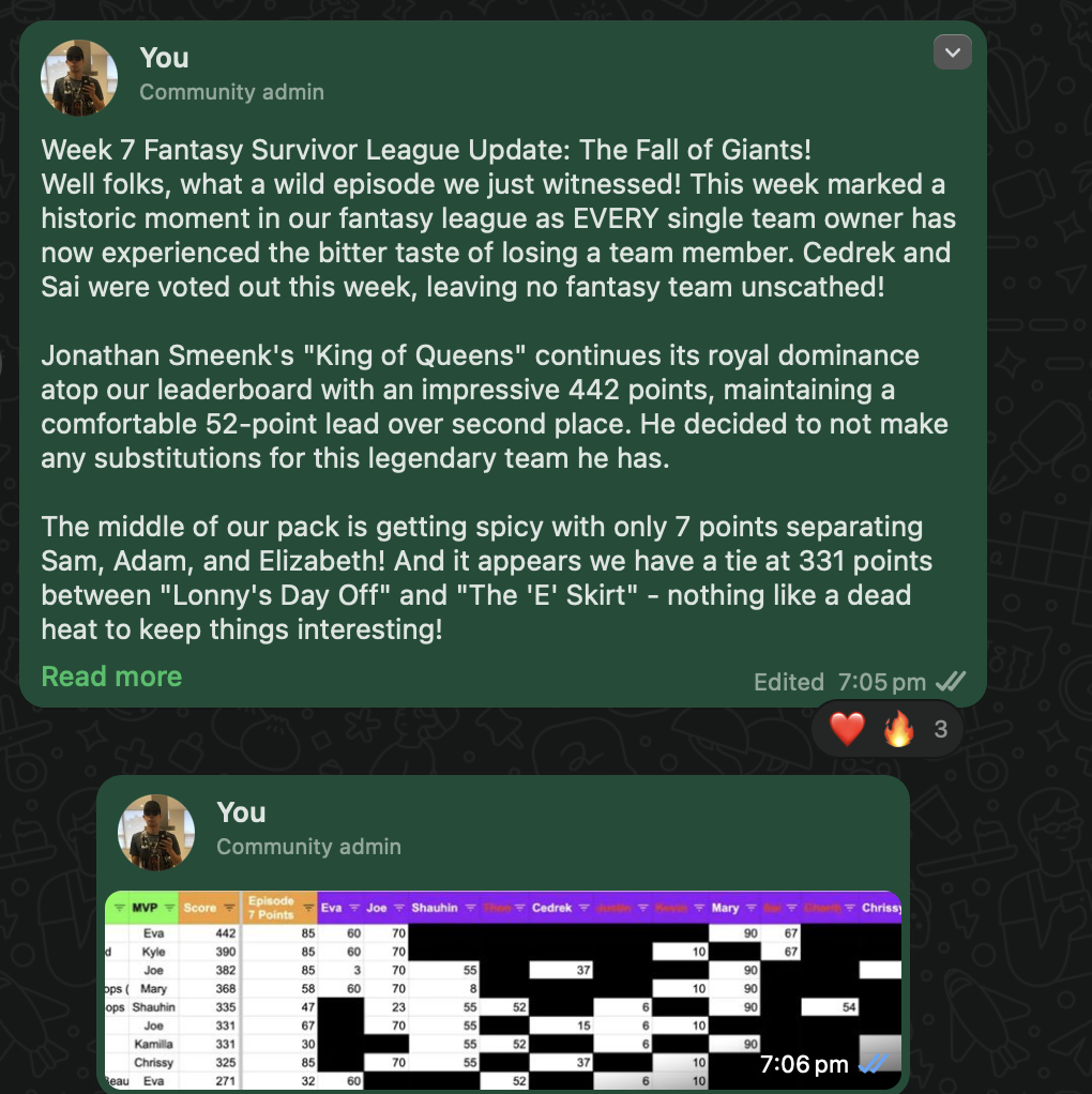 Survivor Fantasy New Example